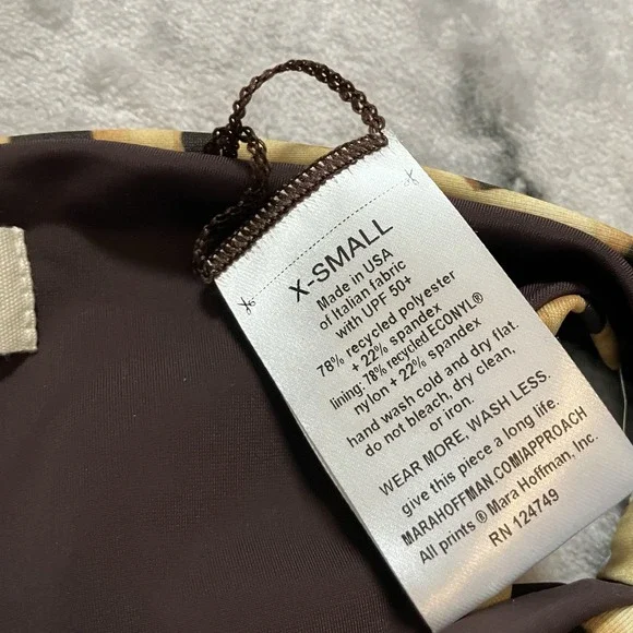 Mara Hoffman Swimwear Bottom‎ Womens Size XS Sita Brown Multicolor Tie Waist